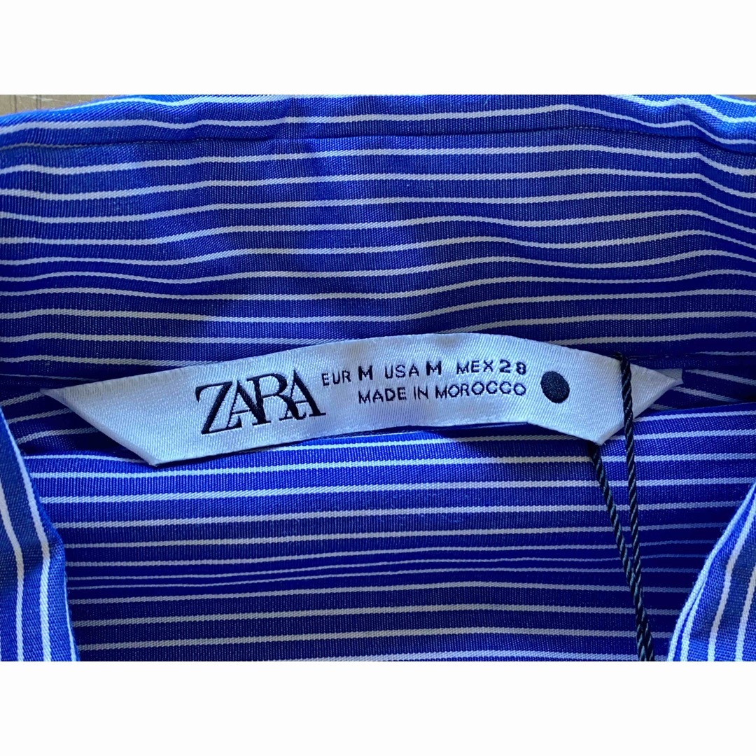 ZARA(ザラ)の新品(試着のみ)ストライプ柄 ポプリンワンピース レディースのワンピース(ロングワンピース/マキシワンピース)の商品写真