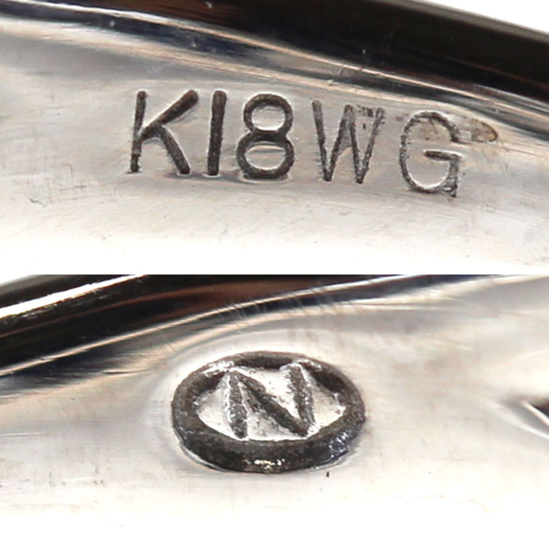 K18WG ホワイトゴールド マルチストーン リング・指輪 10号 4g レディース