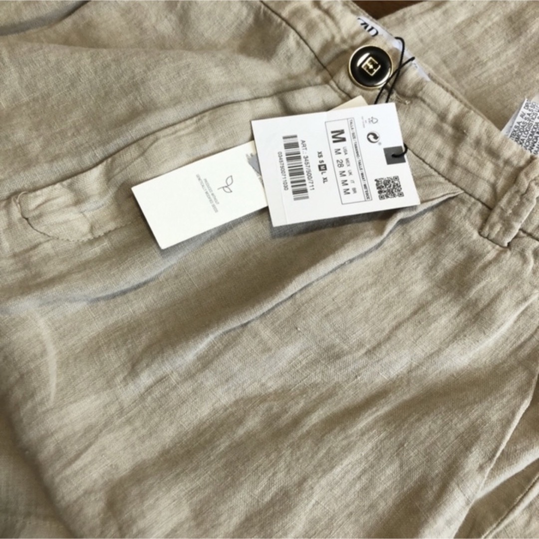 ZARA(ザラ)の新品　ZARA リネン ワイドパンツ レディースのパンツ(カジュアルパンツ)の商品写真