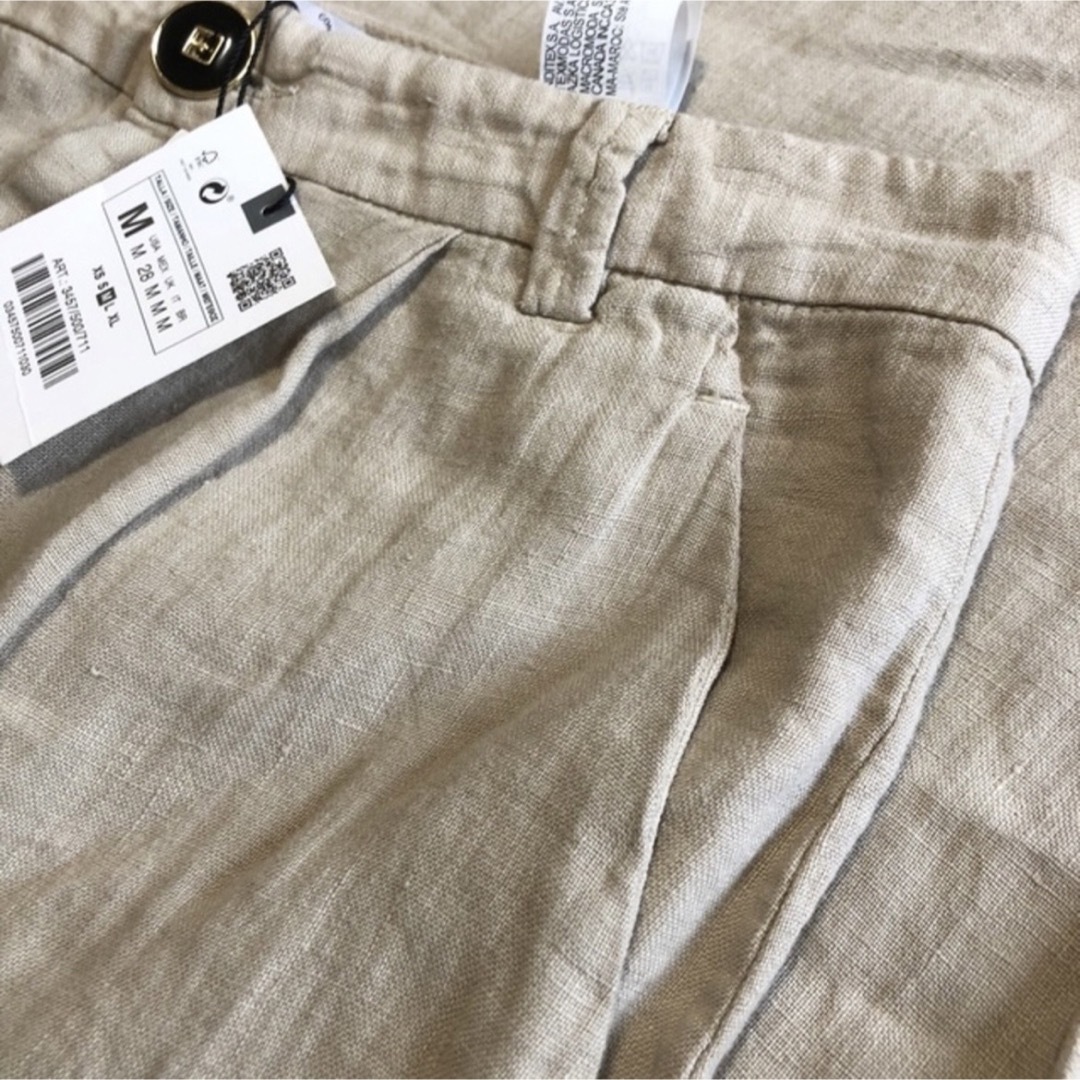 ZARA(ザラ)の新品　ZARA リネン ワイドパンツ レディースのパンツ(カジュアルパンツ)の商品写真