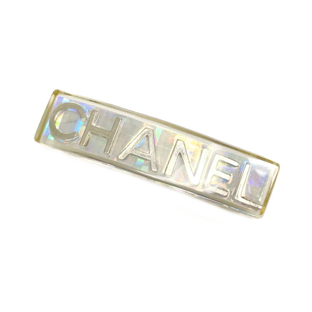 CHANEL ヴィンテージシャネル バレッタ ブラック×ホワイト ロゴ