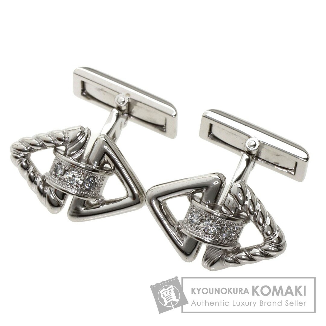 100％品質 MIKIMOTO ダイヤモンド カフス K18WG PT950 メンズ