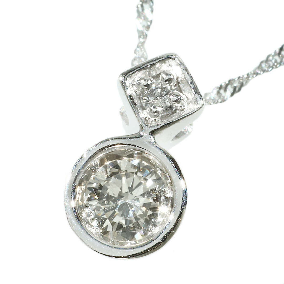 【本物保証】 新品同様 ネックレス プラチナ Pt850 メレダイヤモンド 0.20ct 一粒ダイヤ 1Pダイヤ シンプル ノーブランド No brand | フリマアプリ ラクマ