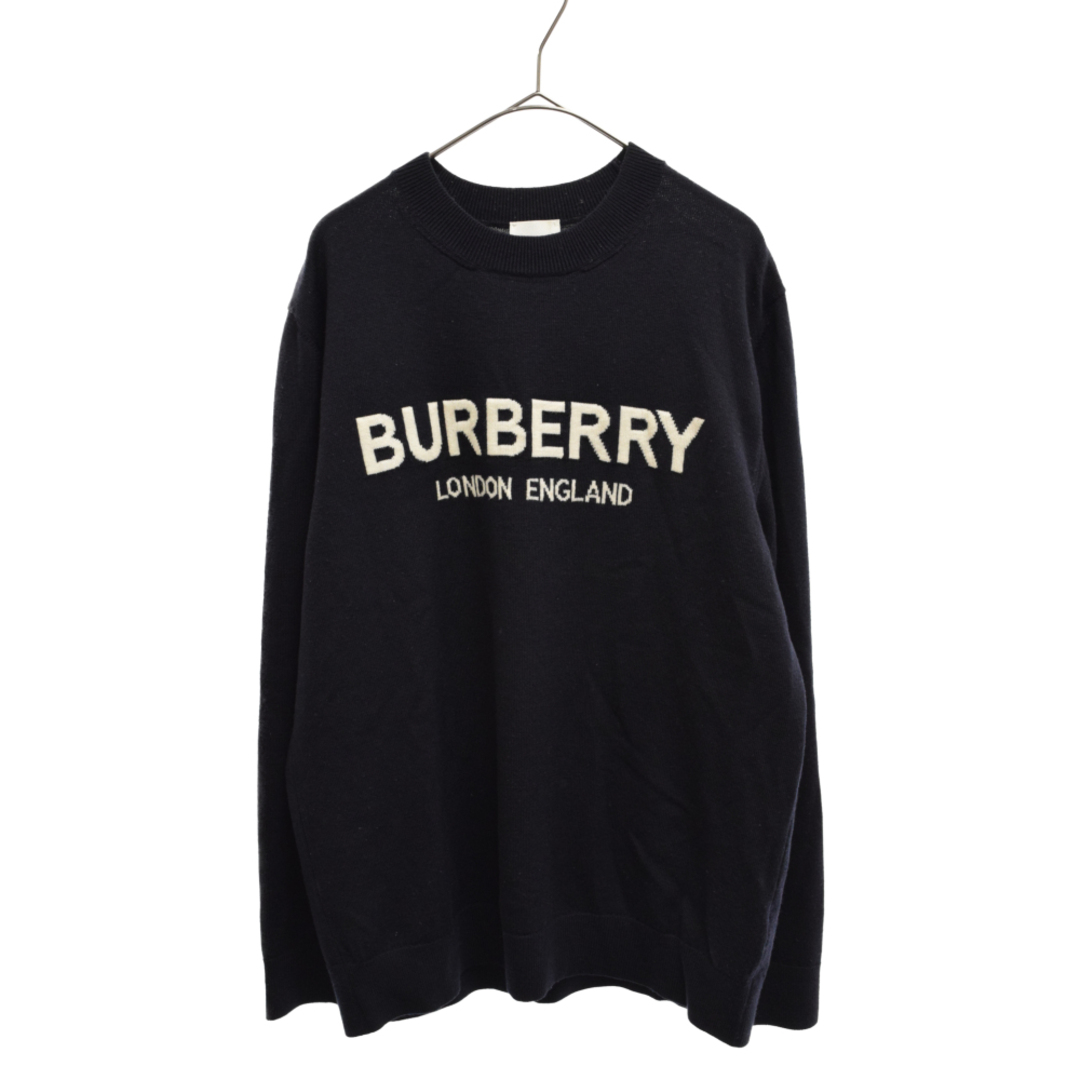 BURBERRY バーバリー フロントロゴ ウールニットセーター ネイビー