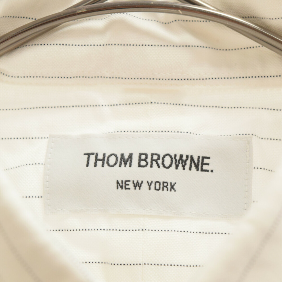 THOM BROWNE トムブラウン オックスフォードストライプロングスリーブ長袖シャツ A0121A4051ホワイト