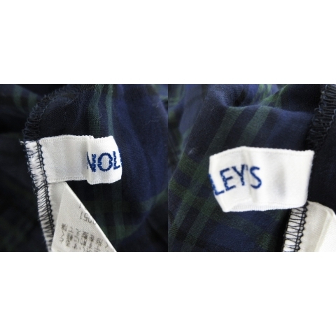 NOLLEY'S(ノーリーズ)のノーリーズ カットソー 五分袖 ラウンドネック 薄手 チェック 38 紺 黒 レディースのトップス(その他)の商品写真