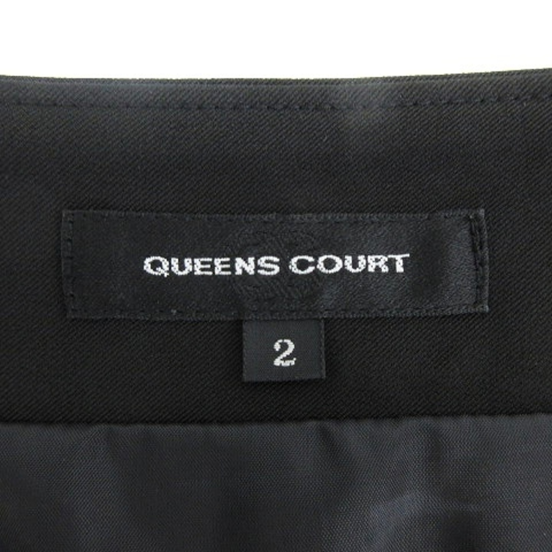 QUEENS COURT(クイーンズコート)のクイーンズコート スカート フレア ミニ フロントジップ 2 黒 ボトムス レディースのスカート(ミニスカート)の商品写真