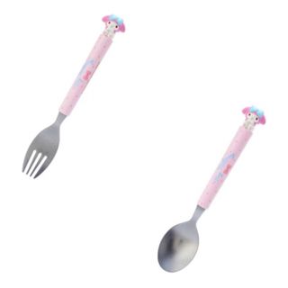 マイメロディ(マイメロディ)の再入荷！ マイメロディ マスコット付きフォーク＆スプーン 2点セット(食器)