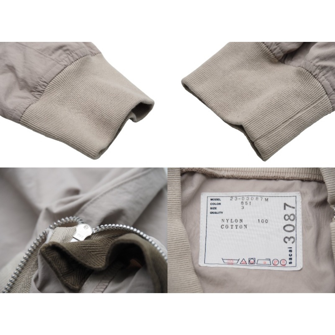 sacai(サカイ)のSacai サカイ ジャケット プルオーバー Taslan Nylon Pullover 23-03087M ベージュ ナイロン コットン サイズ3 美品 中古 48074 レディースのジャケット/アウター(その他)の商品写真