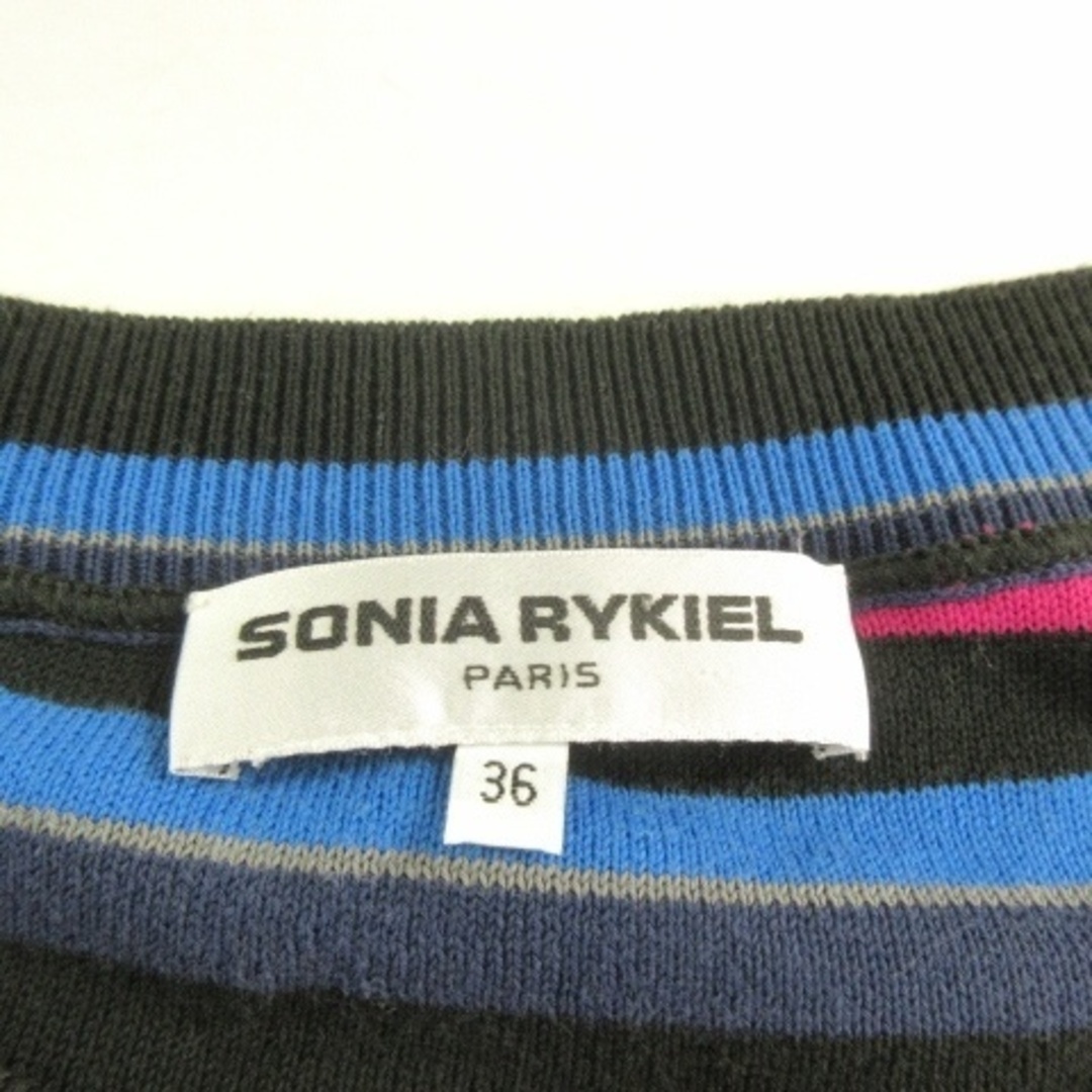 SONIA RYKIEL(ソニアリキエル)のソニアリキエル マルチボーダー ニット カットソー アシンメトリー 36 ECM レディースのトップス(ニット/セーター)の商品写真