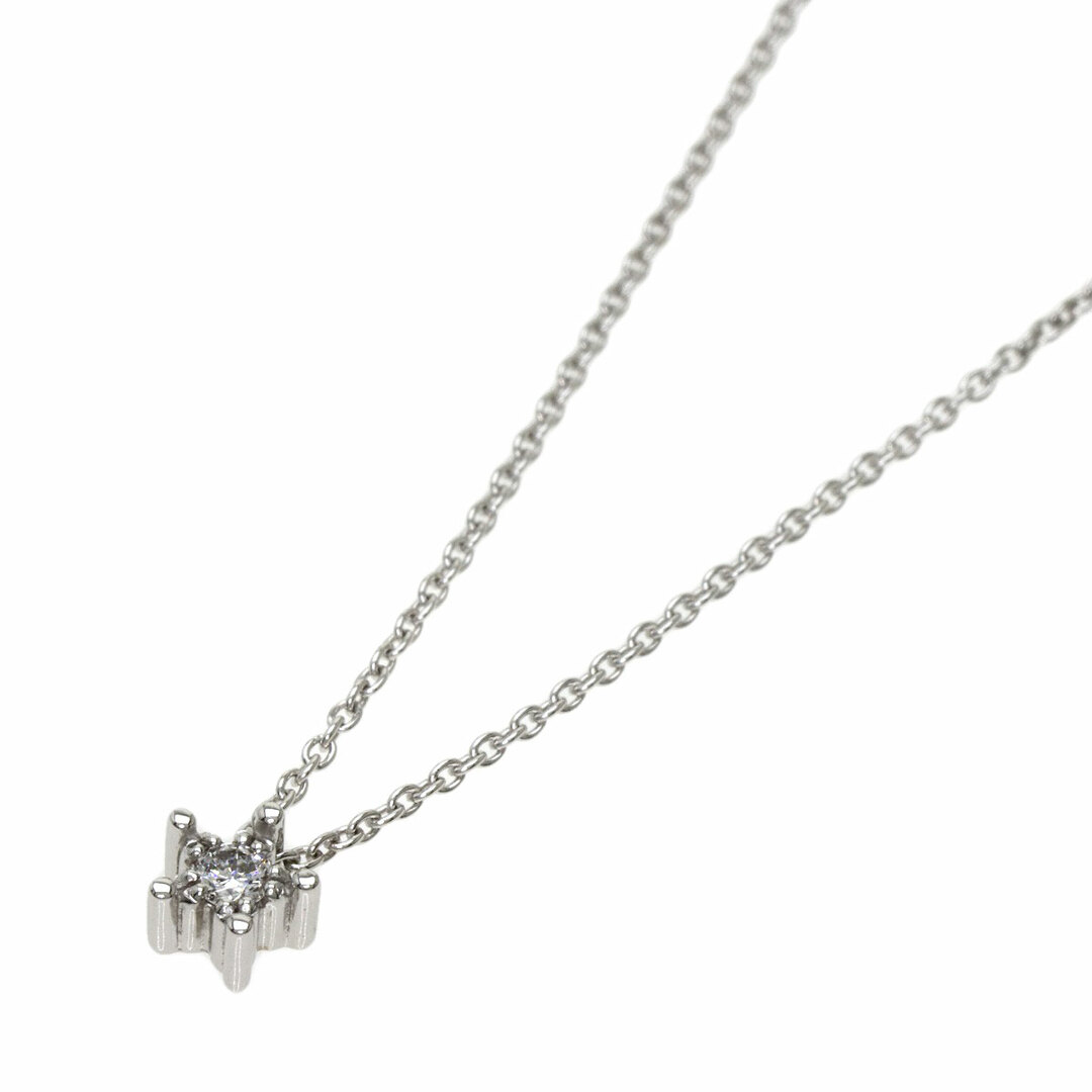 STAR JEWELRY スターモチーフ 1P ダイヤモンド ネックレス K18WG レディース