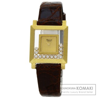 ショパール(Chopard)のChopard 21/3140 ハッピーダイヤモンド メーカーコンプリート 腕時計 K18YG 革 レディース(腕時計)