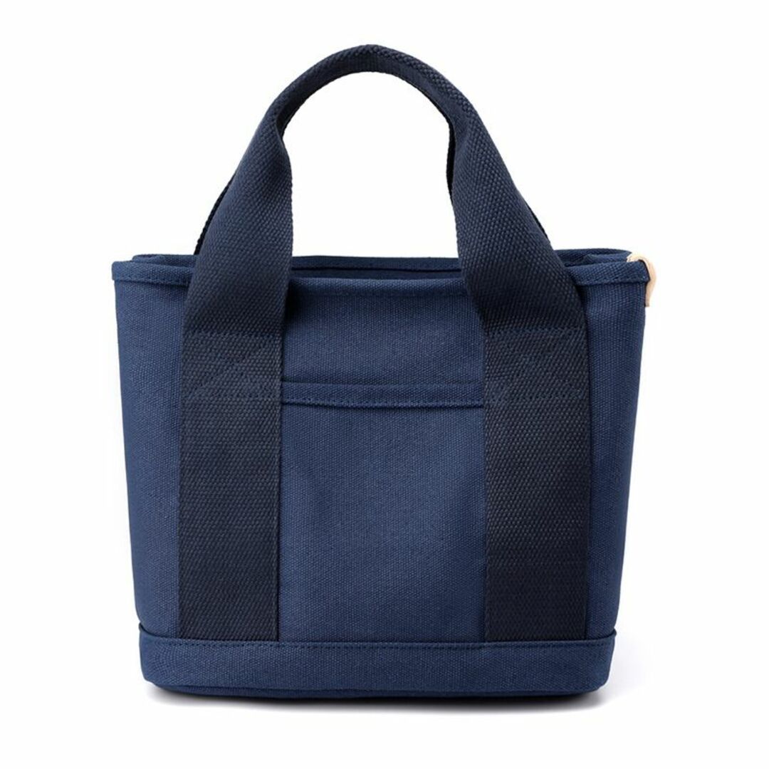【新品】キャンバストートバッグ ミニトート 3層 仕切り （ネイビー） レディースのバッグ(トートバッグ)の商品写真