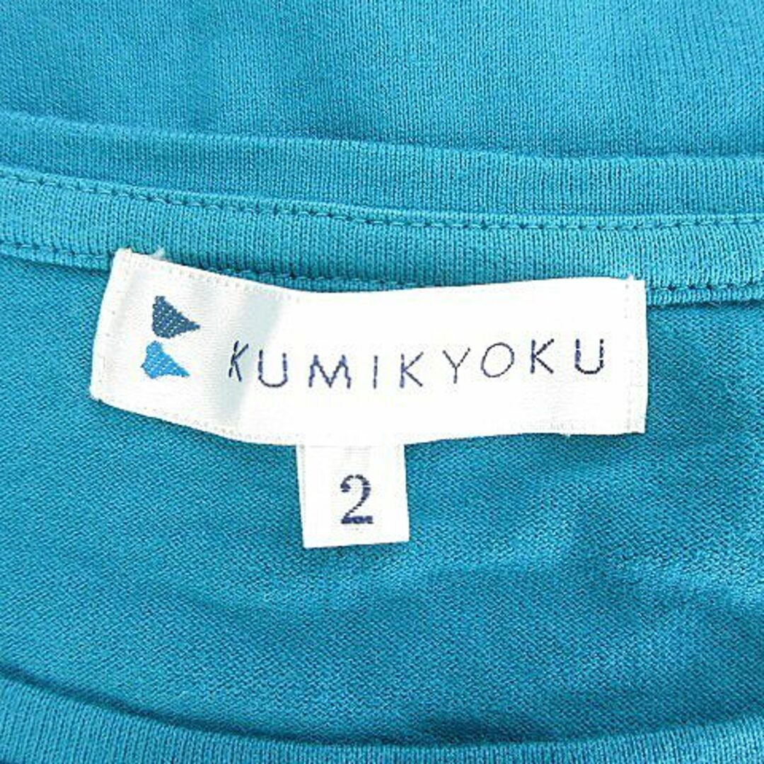 kumikyoku（組曲）(クミキョク)のクミキョク 組曲 Tシャツ カットソー 半袖 薄手 コットン 刺繍 2 青 レディースのトップス(Tシャツ(半袖/袖なし))の商品写真