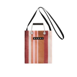 マルニ(Marni)のMARNI MARKET ストライプミニショルダーバッグ  インディアンレッド(ショルダーバッグ)