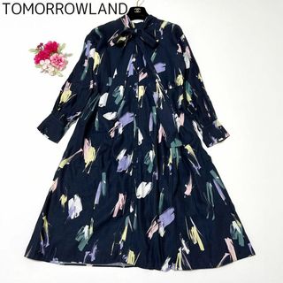 ほぼ新品 定価4万*トゥモローランド *シフォンシルクふんわりワンピース