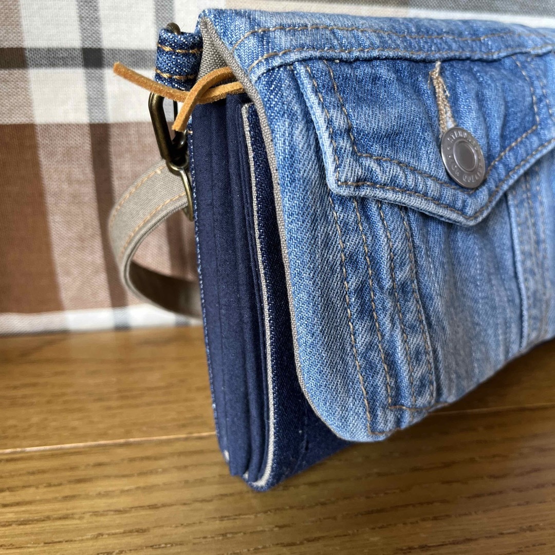 デニムリメイクお財布ショルダースマホポシェットの通販 by chatona