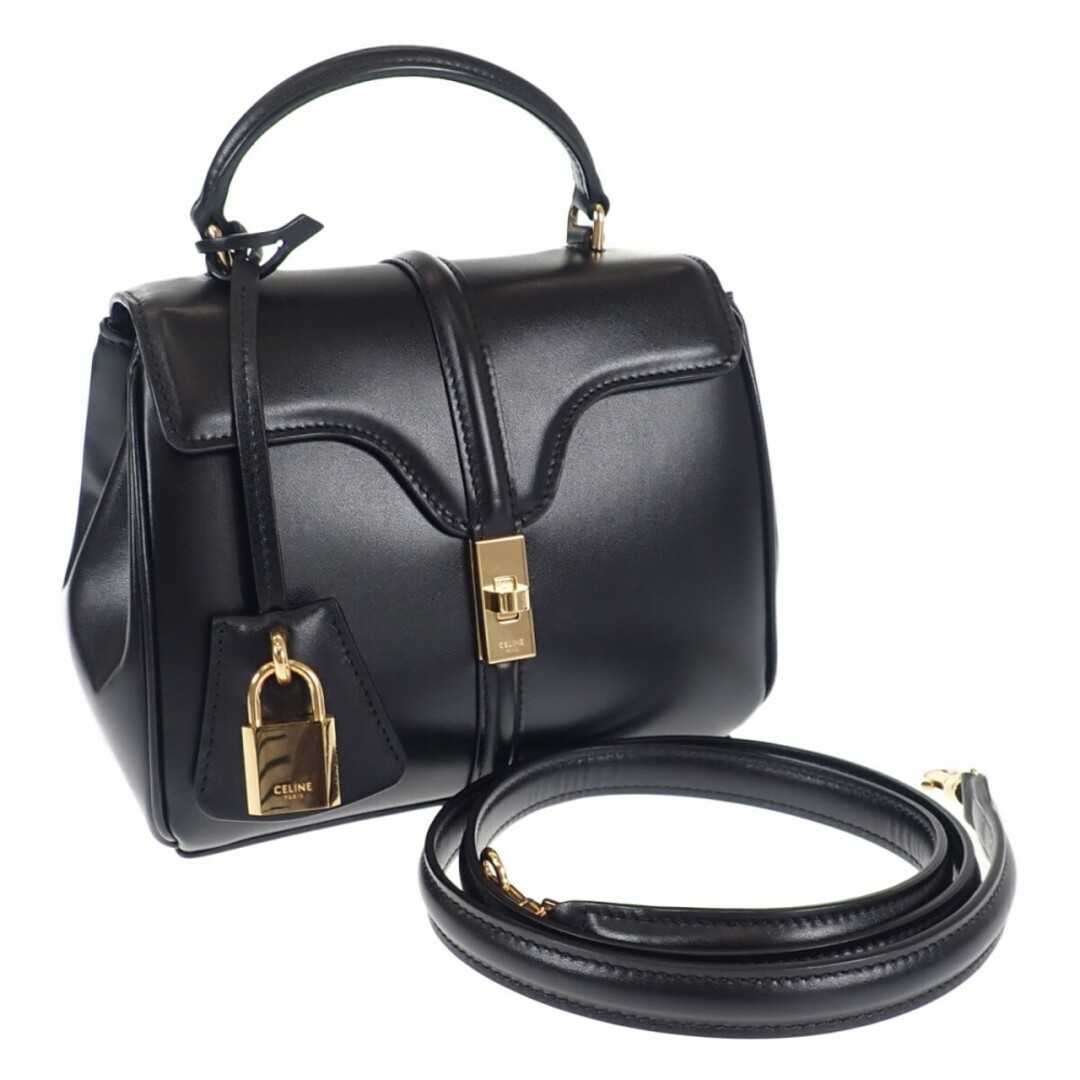 celine(セリーヌ)の【中古】【ABランク】CELINE セリーヌ ミニ16(セーズ) ハンドバッグ ショルダーバッグ 2way 197983BEY.38NO カーフスキン ブラック 黒 レディース【ISEYA】 レディースのバッグ(その他)の商品写真