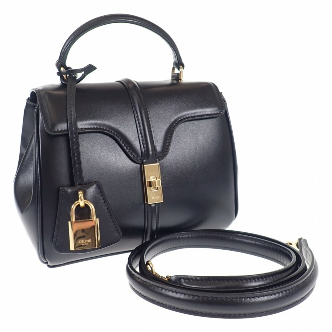 celine(セリーヌ)の【中古】【ABランク】CELINE セリーヌ ミニ16(セーズ) ハンドバッグ ショルダーバッグ 2way 197983BEY.38NO カーフスキン ブラック 黒 レディース【ISEYA】 レディースのバッグ(その他)の商品写真