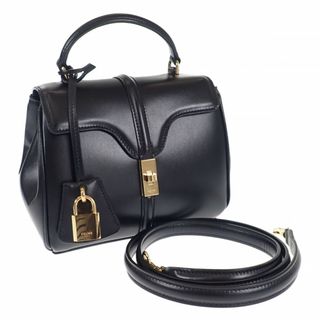 セリーヌ(celine)の【中古】【ABランク】CELINE セリーヌ ミニ16(セーズ) ハンドバッグ ショルダーバッグ 2way 197983BEY.38NO カーフスキン ブラック 黒 レディース【ISEYA】(その他)