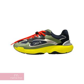 ディオール(Dior)のDior×HAJIME SORAYAMA 2019AW B24 Low Top Sneakers 3SN246YNW ディオール×空山基 B24ロートップスニーカー ローカット レザー切替 メッシュ ロゴ ネイビー×カーキ×イエロー サイズ41【230802】【中古-B】【me04】(スニーカー)