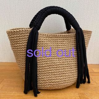 SALE！人気！再販！麻ひもバッグ☆ブラックフリンジ(バッグ)