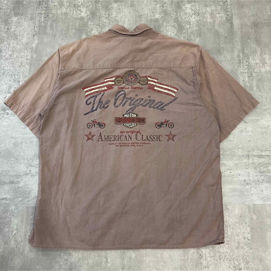 Harley Davidson(ハーレーダビッドソン)のHARLEY DAVIDSON ワンポイント ロゴ プリントシャツ ヴィンテージ メンズのトップス(シャツ)の商品写真