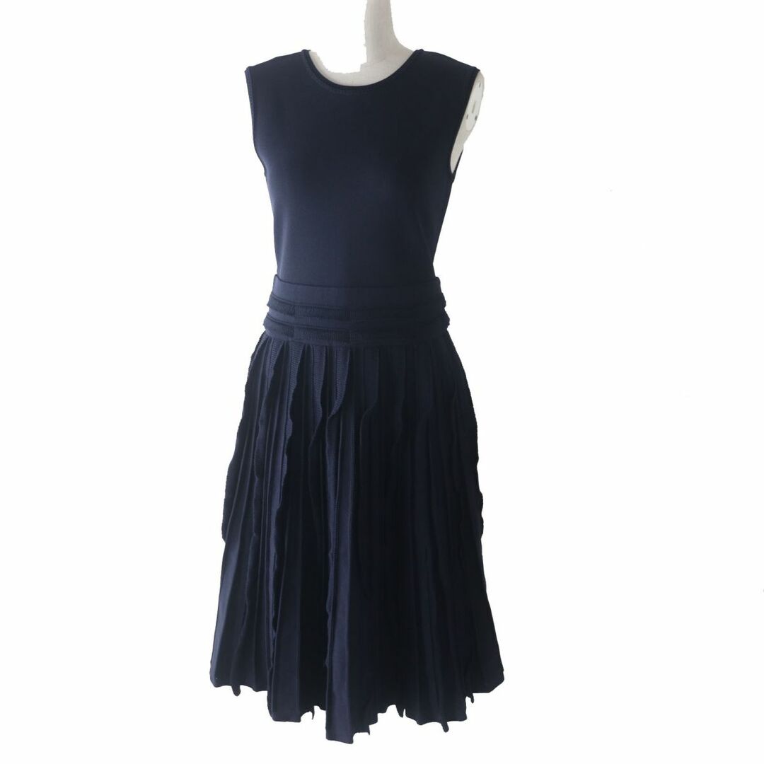 フォクシー Side Pleats Dress ニット ワンピース - ひざ丈ワンピース