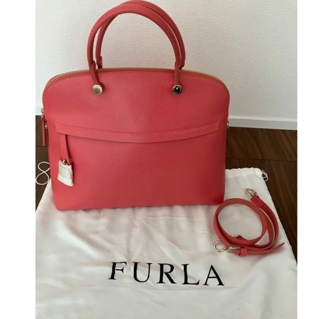 【新品未使用】FURLA パイパーL コーラルピンク