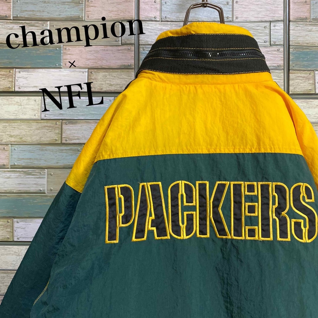 値下げ【希少】PACKERSナイロン中綿ブルゾン フルジップXL