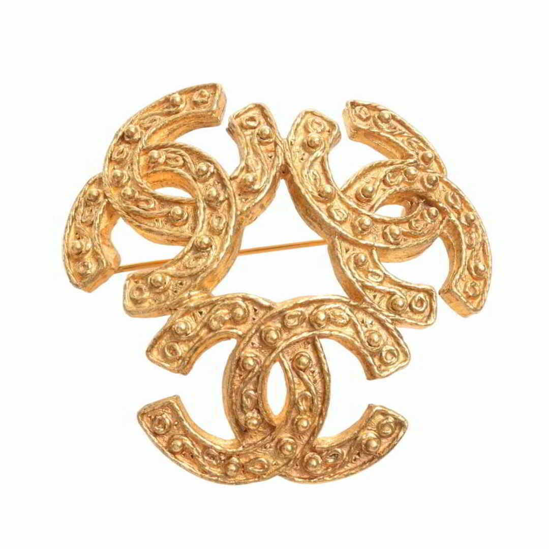 CHANEL シャネル トリプルココマーク ブローチ - ゴールド by-