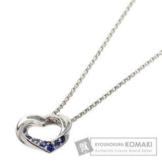 スタージュエリー(STAR JEWELRY)のSTAR JEWELRY ハートモチーフ サファイア ネックレス K18WG レディース(ネックレス)