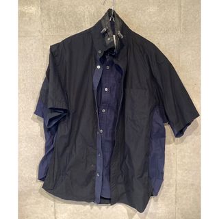 サカイ(sacai)のsacai ドッキング　レイヤードシャツ　ネイビーブラック(シャツ)