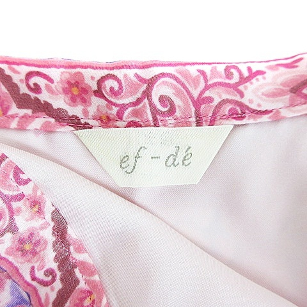 ef-de(エフデ)のエフデ スカート フレア ひざ丈 サイドファスナー 薄手 総柄 9 ピンク レディースのスカート(ひざ丈スカート)の商品写真