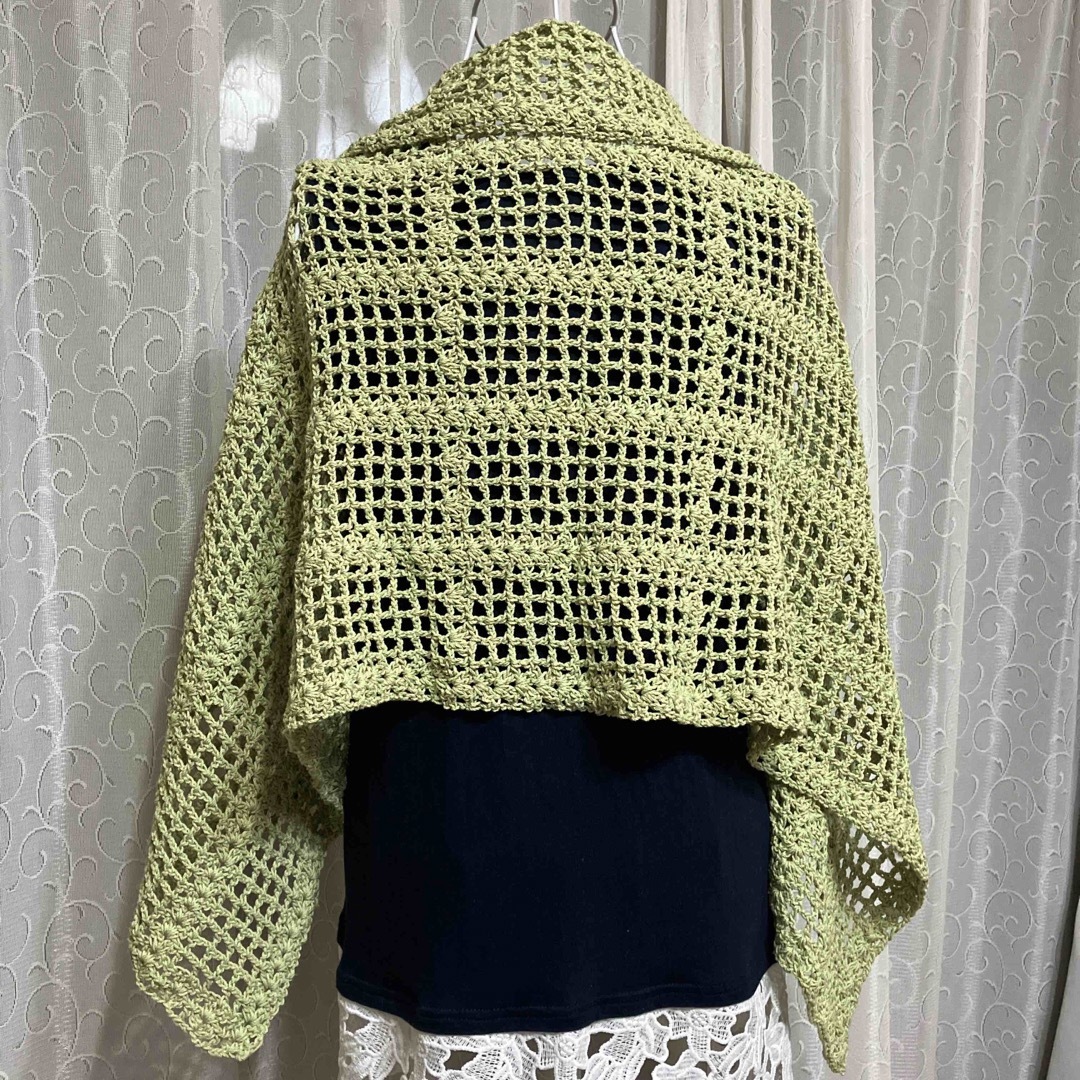 手編み☆幅広ストール ハンドメイドのファッション小物(マフラー/ストール)の商品写真