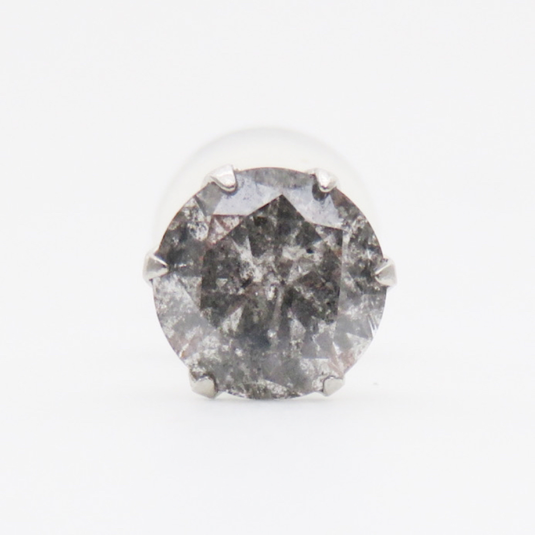 Pt900 天然ダイヤモンド0.5ct 片耳ピアス グレー系カラーダイヤ　新品 1