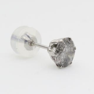 Pt900 天然ダイヤモンド0.5ct 片耳ピアス グレー系カラーダイヤ　新品