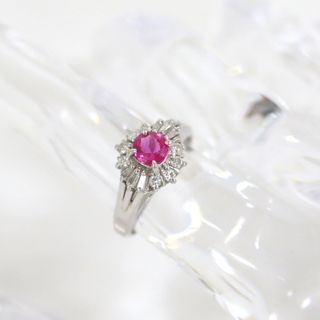 【Jewelry】Pt900 ピンクサファイアダイヤモンド PS.0.43ct D.0.25ct 9号 4.6g/hm06919tg(リング(指輪))