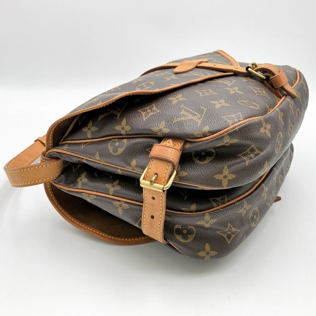 変色-内側その他-内側LOUIS VUITTON ルイ・ヴィトン  モノグラム ソミュール30  M42256  ショルダーバッグ バッグ ブラウン PVC レディース USED