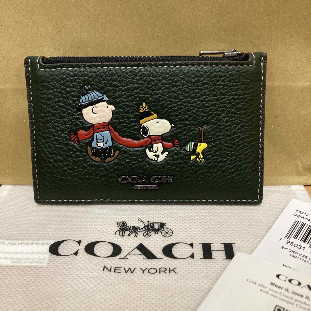 【COACH☆PEANUTS】新品☆新作☆ジップ カード ケース・スヌーピー☆