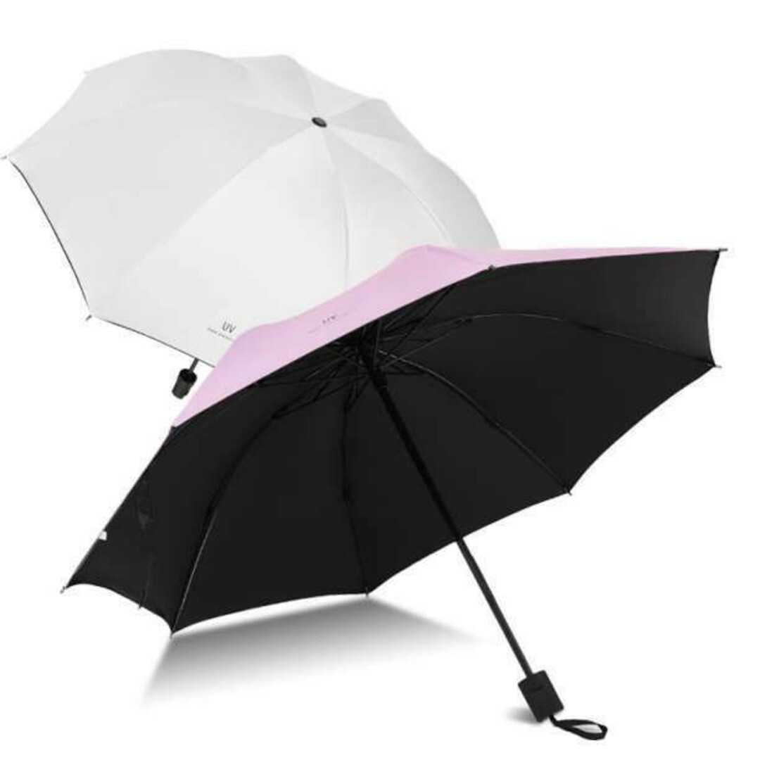 折りたたみ 日傘 UVカット 折り畳み 晴雨兼用 軽量 レディース ホワイト レディースのファッション小物(傘)の商品写真