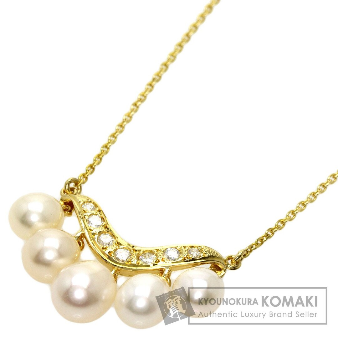 MIKIMOTO パール 真珠 ダイヤモンド ネックレス K18YG レディース