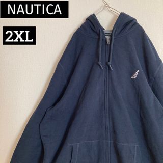 NAUTICA - NAUTICAノーティカフーディーフルジップパーカネイビー刺繍 ...