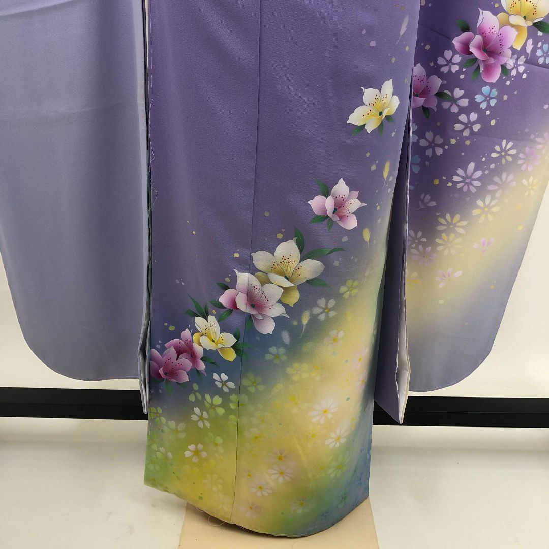 振袖セット 成人式 正絹 帯 帯締め うす紫 黄色 裄68cm S-140の通販 by