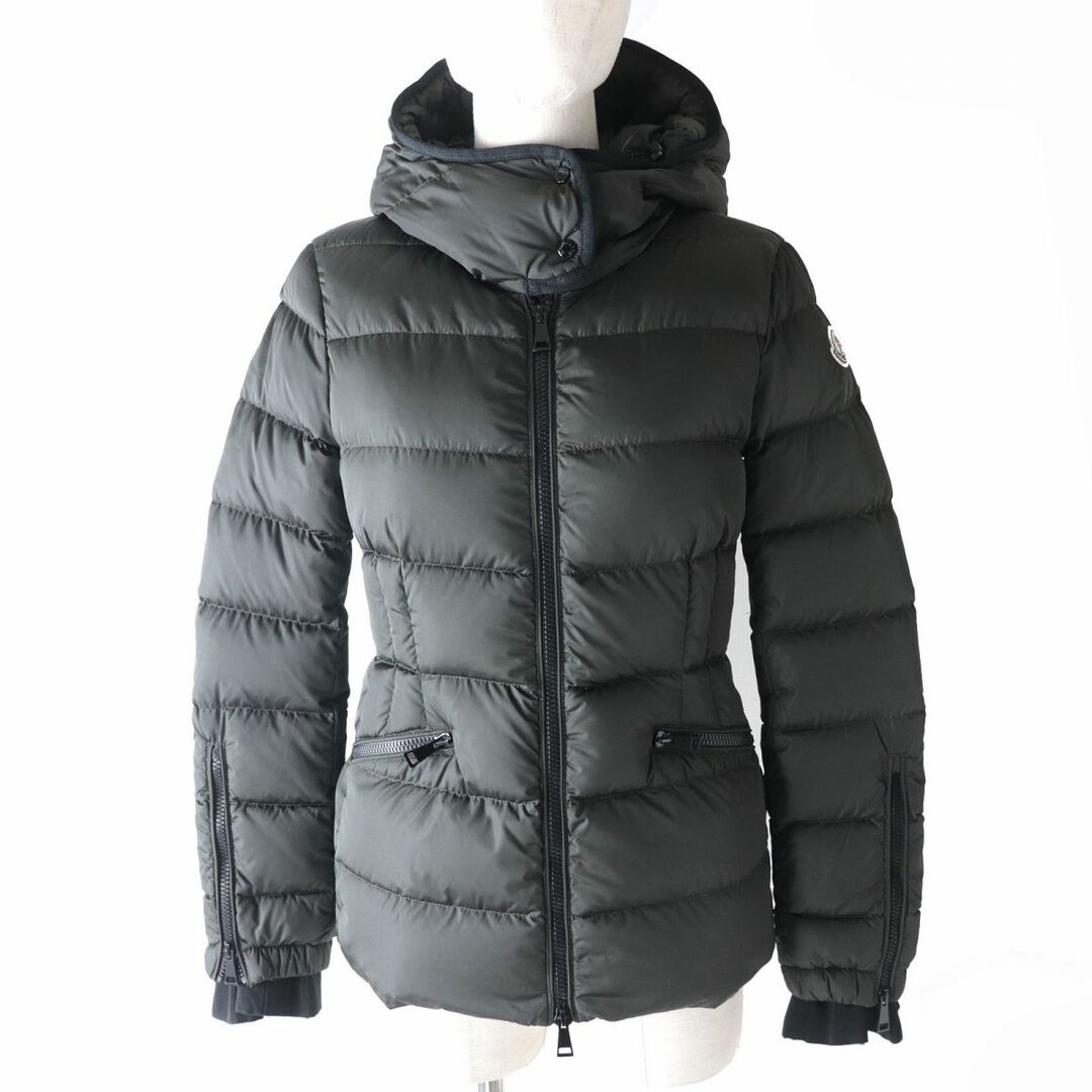 美品△正規品 MONCLER モンクレール BETULA ベチュラ ロゴワッペン・フード付 WZIP ダウンジャケット レディース カーキ 00 ジョージア製