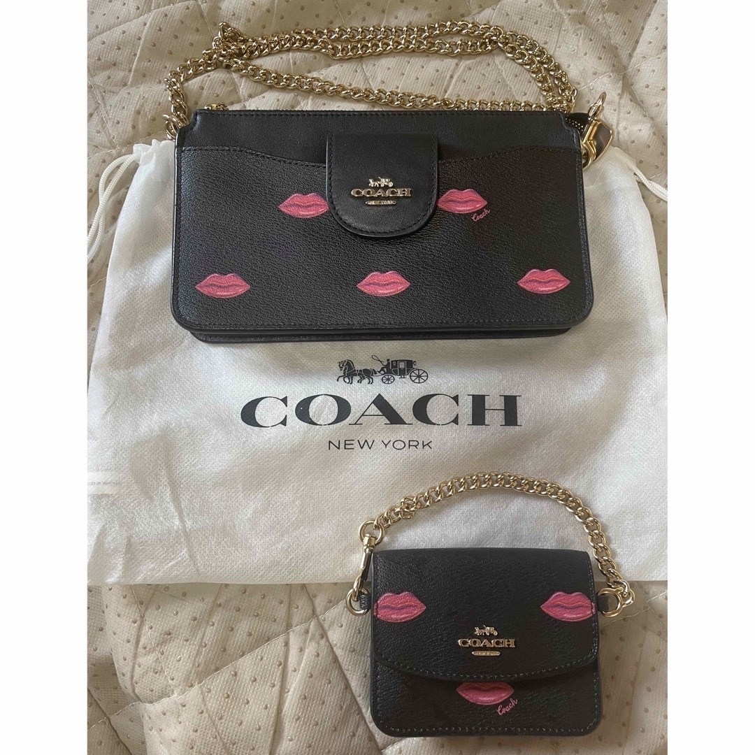 ご予約ご購入予定商品です。コーチcoachチェーンショルダーバッグ2個リップ柄