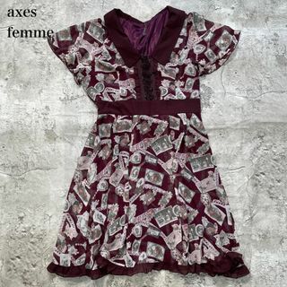 axes femme 膝丈フローラルユニコーンワンピース ロリータ 量産型