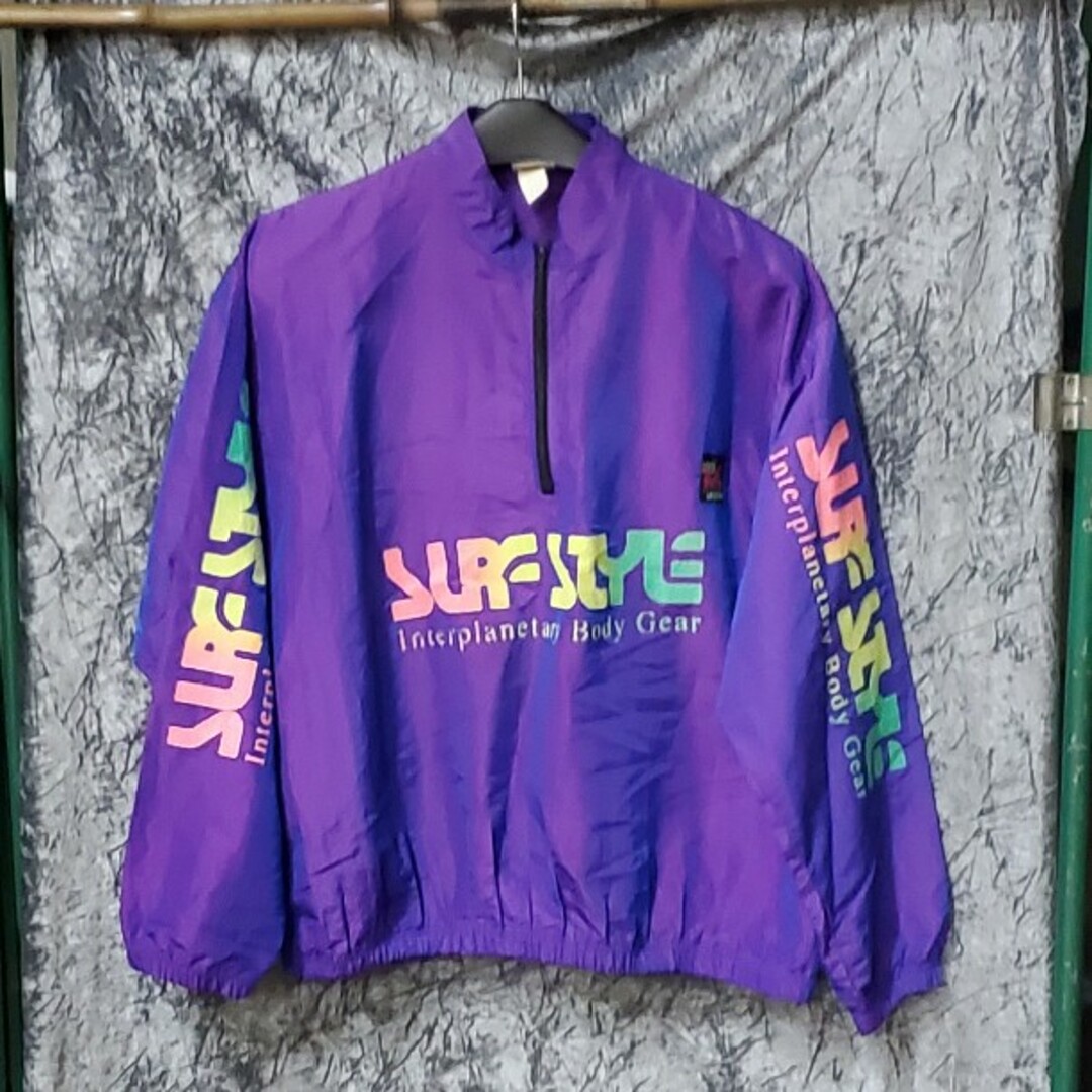 SURF STYLE ナイロンJK ハーフZIP 青紫系 玉虫色