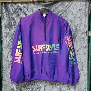 SURF STYLE ナイロンJK ハーフZIP 青紫系 玉虫色(ナイロンジャケット)