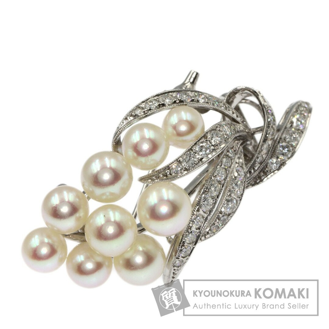 MIKIMOTO パール 真珠 ダイヤモンド 帯留め 2WAY ブローチ K14WG